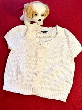 August Silk Button Down Sweater - Sz M